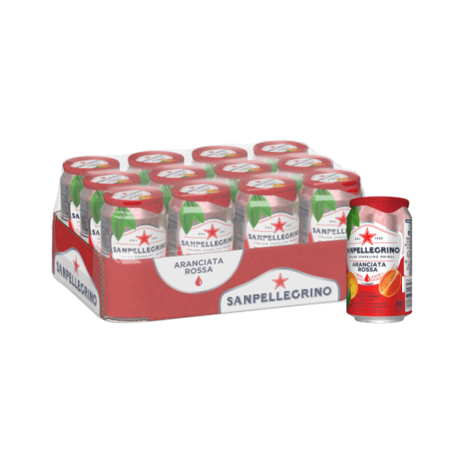 Sanpellegrino Aranciata Rossa Italian Sparkling Fruit Beverage, 11.15 Oz, Pack Of 12 Cans