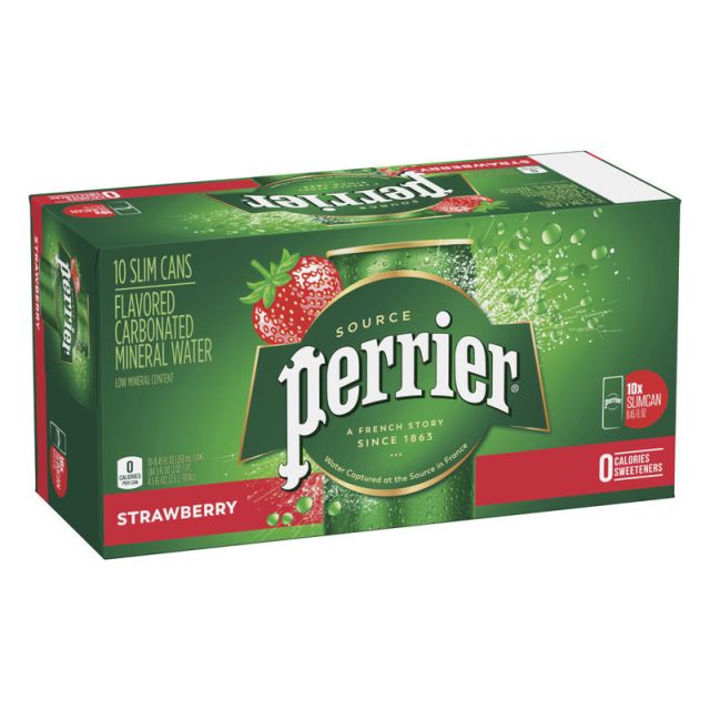 Perrier Sparkling Mineral Water, Strawberry, 8.45 Oz, Pack Of 10 (Min Order Qty 4) MPN:12317857PK