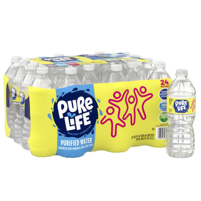 Pure Life Purified Water, 16.9 Oz, Case of 24 Bottles (Min Order Qty 5) MPN:NLE101264