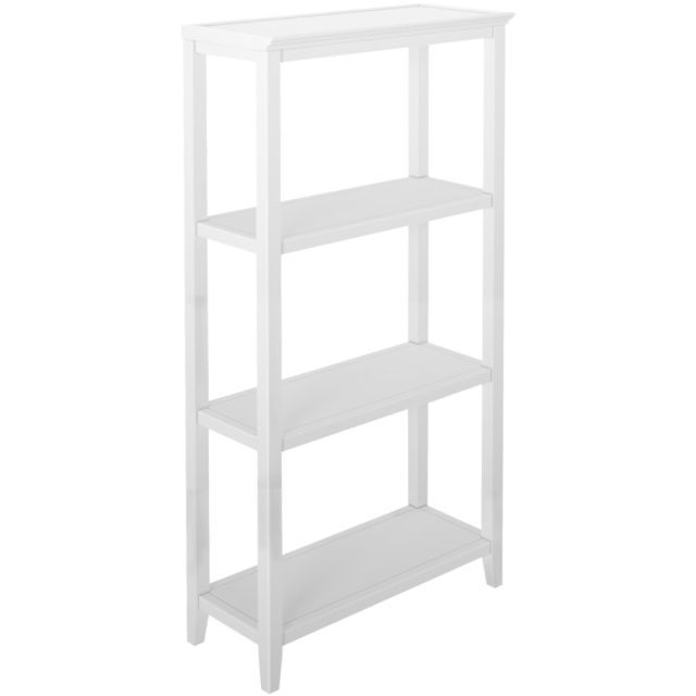 New Ridge Home Goods 60-1/2inH 4-Tier Tall Wooden Bookcase, White MPN:5010-002