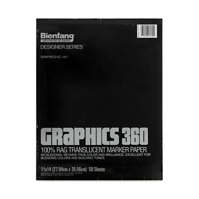 Bienfang Graphics 360 Translucent Marker Pad, 11in x 14in, White, 50 Sheets (Min Order Qty 3) MPN:316130