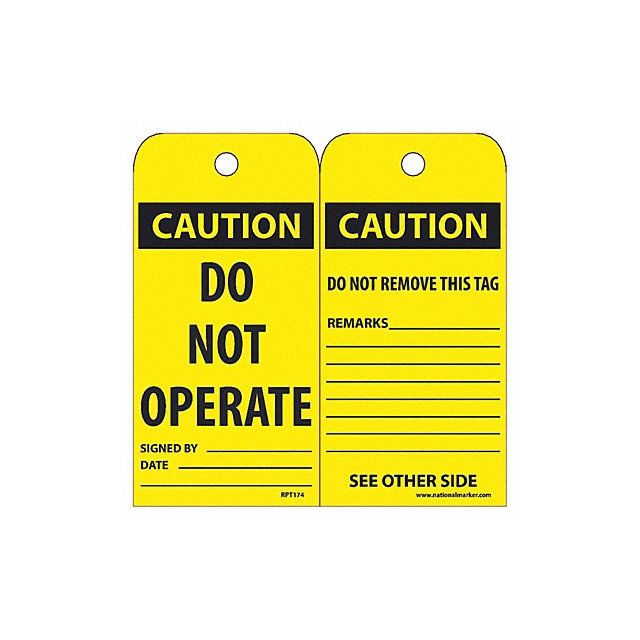 Caution Do Not Operate Tag PK25 MPN:RPT174