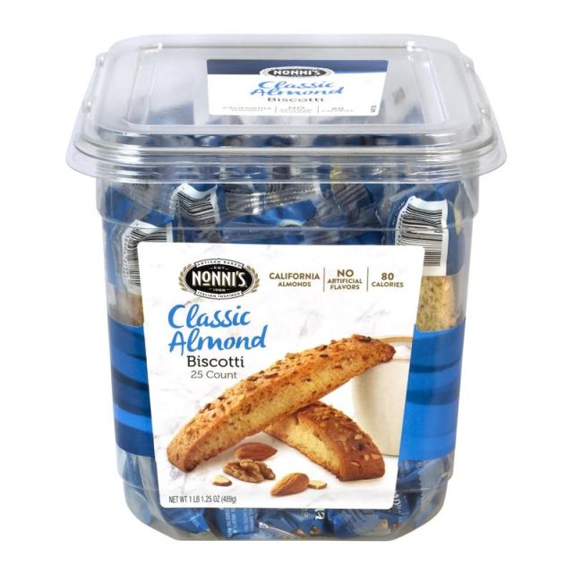Nonnis Classic Almond Biscotti, Tub Of 25 Biscotti (Min Order Qty 2) MPN:97721