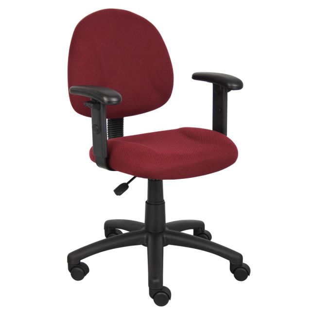 Boss Posture Mid-Back Task Chair, Black/Burgundy MPN:B316-BY