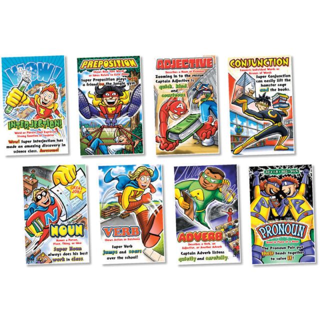 North Star Teacher Resources Parts Of Speech Superheroes Poster Set, 11in x 17in, Multicolor, Pre-K - Grade 8 (Min Order Qty 4) MPN:NST3021