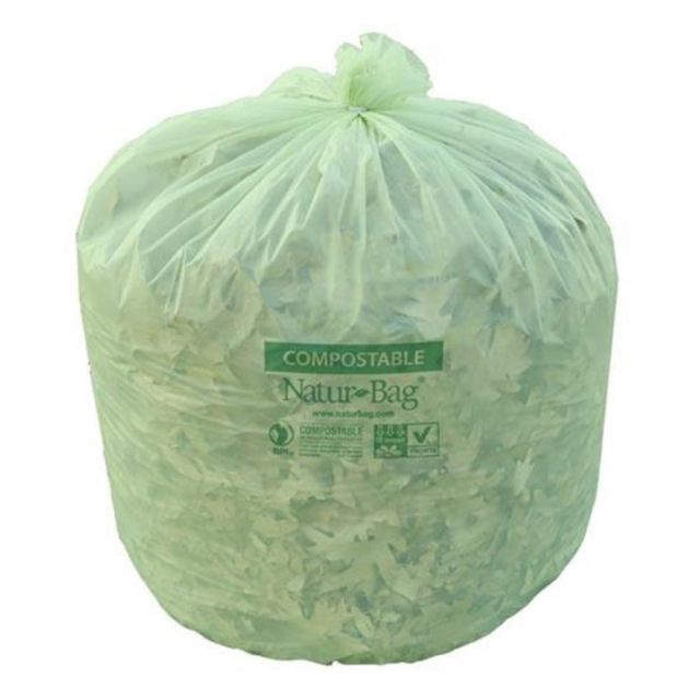 Natur Bag Compostable Trash Liners, 55 Gallons, Green, 20 Bags Per Roll, Case Of 5 Rolls MPN:NT1025-X-00015