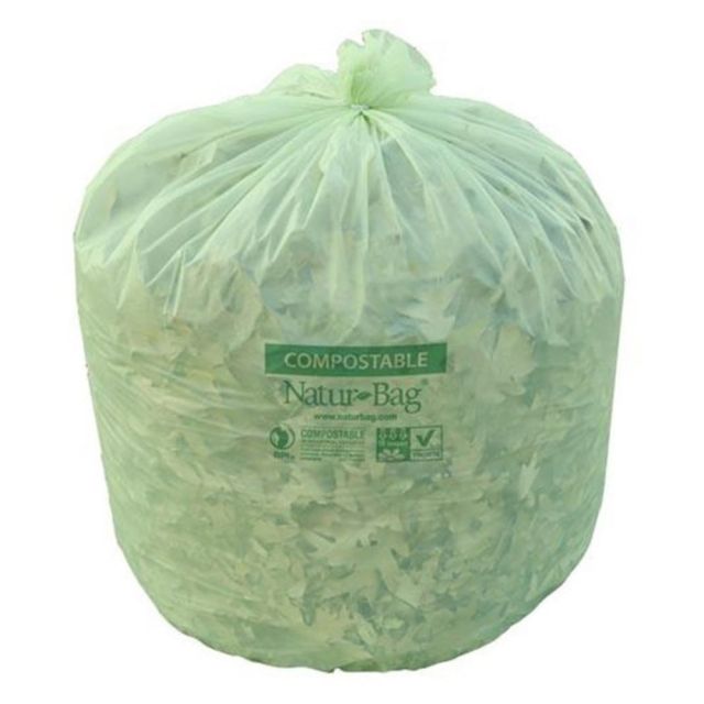 Natur Bag Compostable Trash Liners, 64 Gallons, Green, 10 Bags Per Roll, Case Of 6 Rolls MPN:NT1025-X-00029