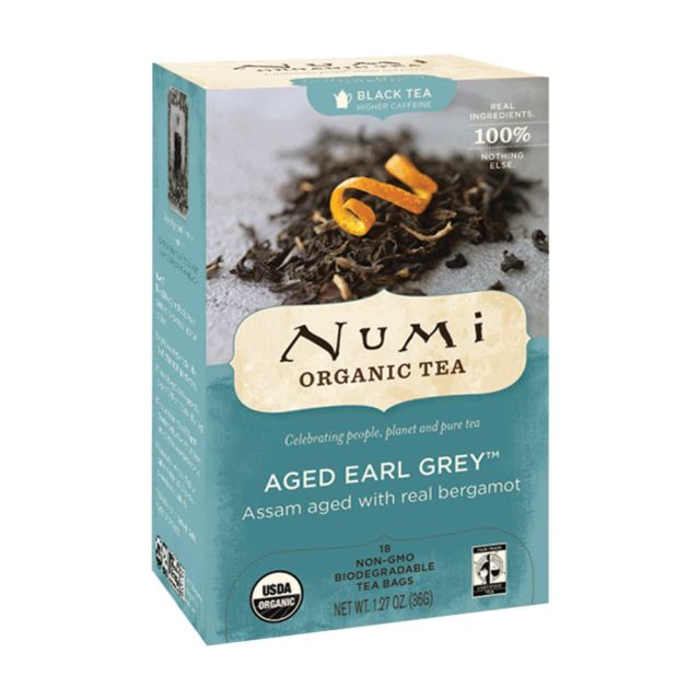 Numi Organic Aged Earl Gray Black Tea, Box Of 18 (Min Order Qty 7) MPN:10170