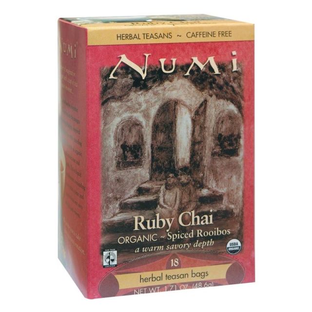 Numi Organic Ruby Chai Herbal Tea, Box Of 18 (Min Order Qty 8) MPN:10200