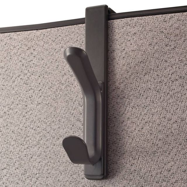 Office Depot Brand Cubicle Coat Hook, 1 3/10inH x 4 7/10inW x 7 7/8inD, Charcoal (Min Order 10449