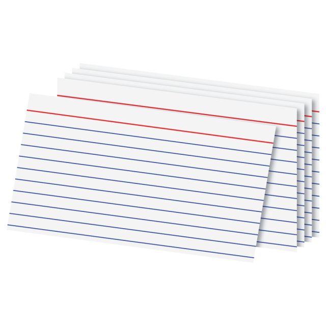 Office Depot Brand Index Cards, 3in x 5in, Ruled, White, 100 (Min Order Qty 109) MPN:OD40153