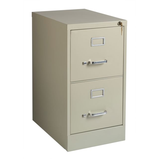 WorkPro 22inD Vertical 2-Drawer File Cabinet, Metal, Putty HID19068 File Cabinets