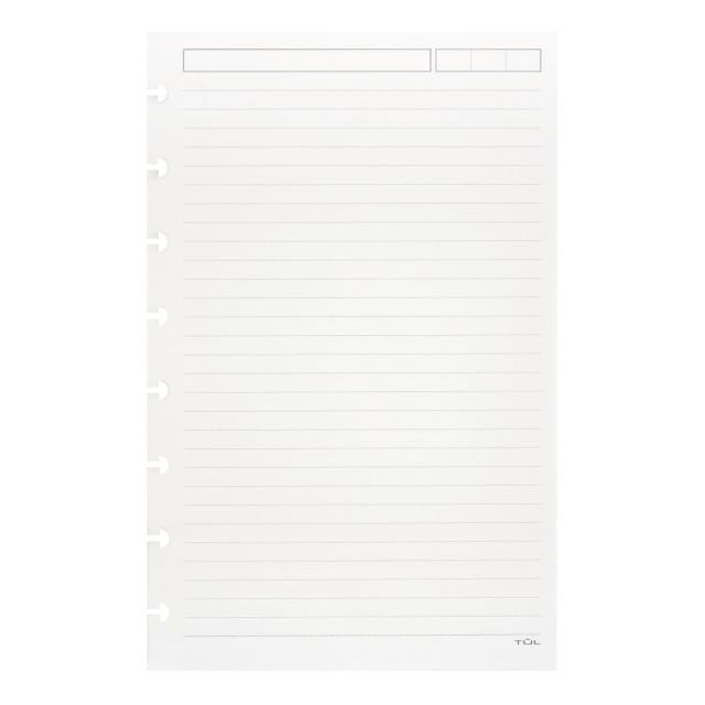 TUL Discbound Refill Pages, Junior Size, Narrow Ruled, 50 Sheets, White (Min Order Qty ODJRNBK-RF-NT