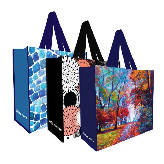Office Depot Brand Large Reusable Shopping Bag, Assorted Colors (Min Order Qty 28) R50-1097