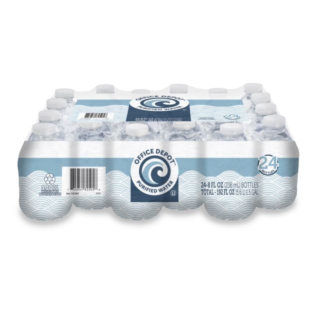 Office Depot Brand Purified Water, 8 Oz, Case Of 24 Bottles (Min Order Qty 4) MPN:ODH208OZ-CS