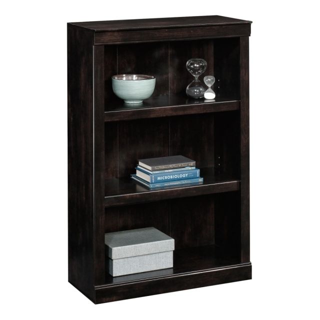 Realspace 45inH 3-Shelf Bookcase, Peppered Black 425809 Bookcases & Standing Shelves