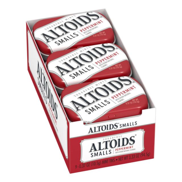 Altoids Curiously Strong Mints, Sugar-Free Peppermint, 0.33 Oz, Pack Of 9 Tins (Min Order Qty 3) MPN:875278