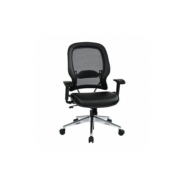 Desk Chair Leather Black 18-22 Seat Ht MPN:335-E37P918P