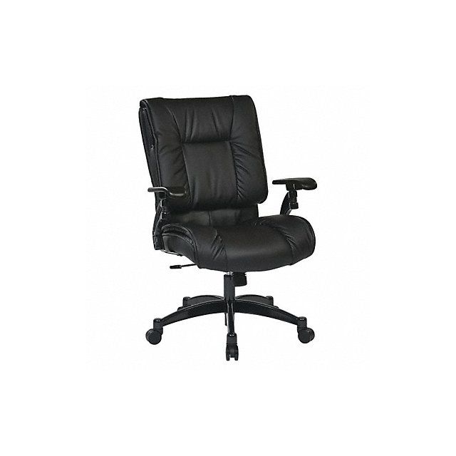 Desk Chair Leather Black 19-23 Seat Ht MPN:9333E