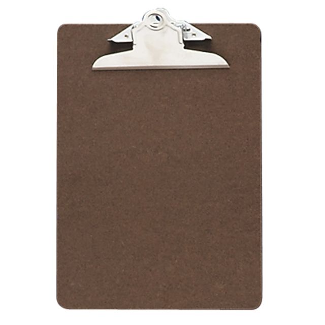 OIC 100% Recycled Hardboard Clipboard, Memo Size, 6in x 9in, Brown (Min Order Qty 12) MPN:83103