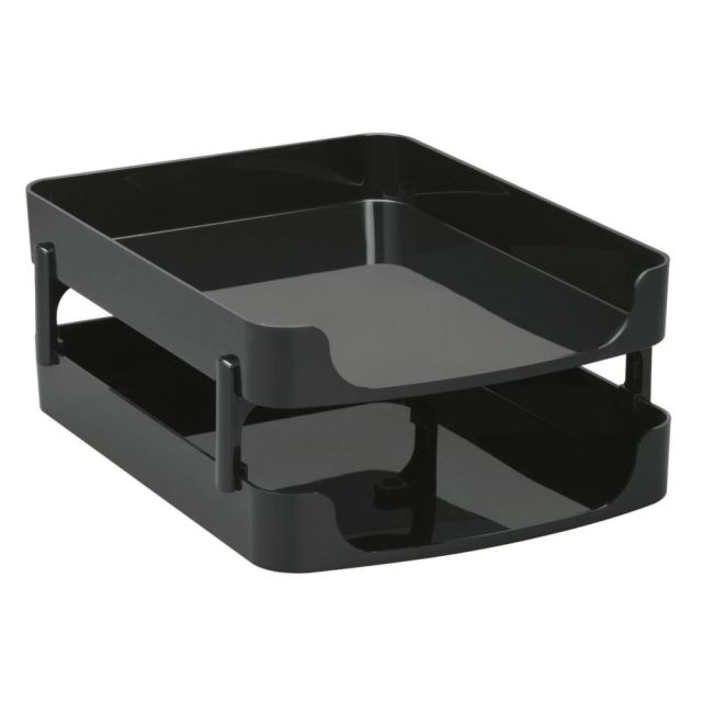 Officemate OIC 2200 Series Letter Trays, Front-Load, 5 1/2in x 10in x 13 1/2in, Black, Pack Of 2 (Min Order Qty 2) MPN:22236