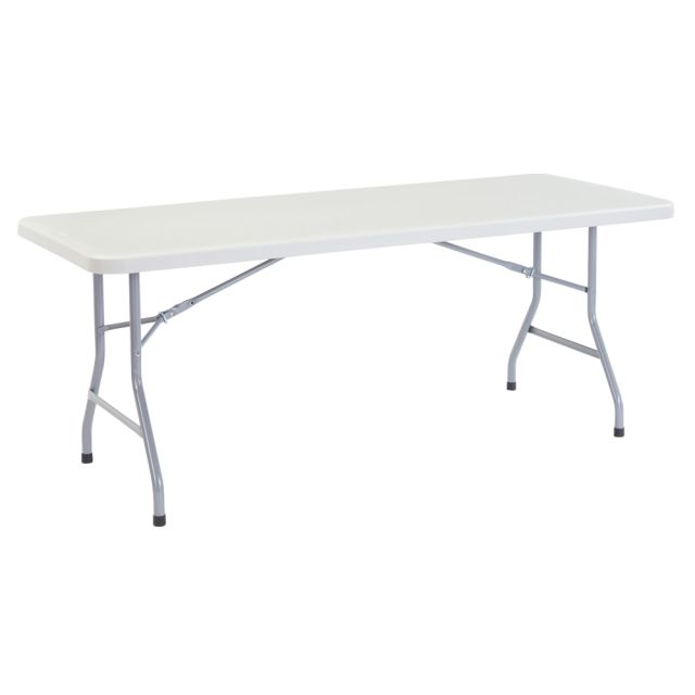 National Public Seating Blow-Molded Folding Table, Rectangular, 72inW x 30inD, Light Gray/Gray MPN:BT-3072