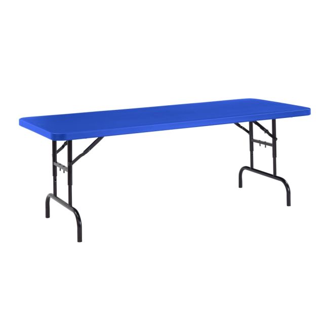 National Public Seating Primary Color Adjustable Folding Table, Rectangle, Blue/Black MPN:BTA-3072-04