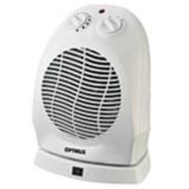 Optimus H-1382 Space Heater - Electric - 750 W to 1500 W - 200 Sq. ft. Coverage Area - 120 V AC - Portable - White MPN:H-1382