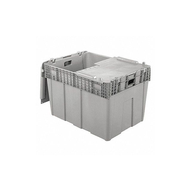 Attached Lid Container Gray Solid HDPE MPN:FP60 Grey