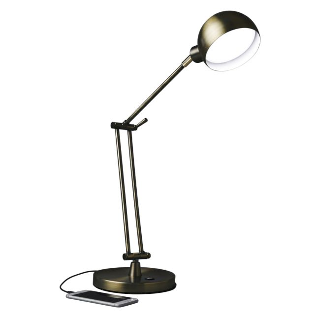 OttLite Wellness Series Refine LED Desk Lamp, Adjustable Height, 24inH, Antique Brass MPN:F1D83BR9-SHPR