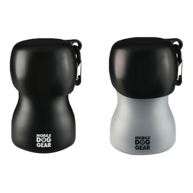 Overland Mobile Dog Gear 9.5 Oz Stainless Steel Water Bottles, Black/Gray, Pack Of 2 Bottles MPN:MDG-BUN10