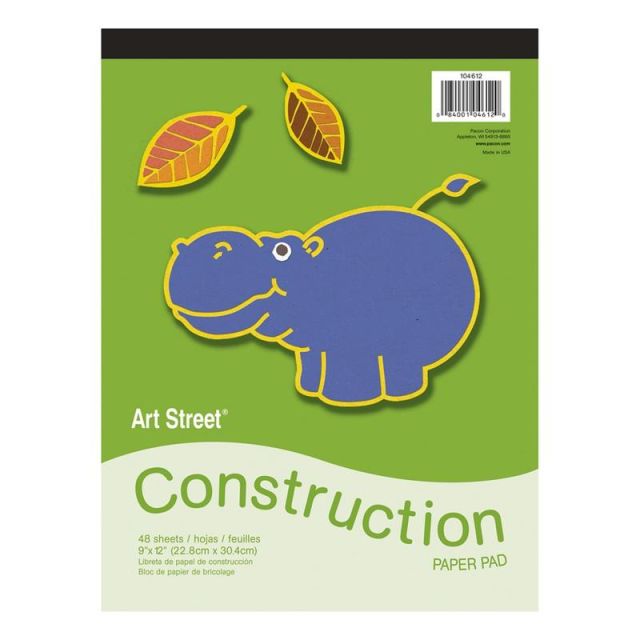 Art Street Construction Paper, 9in x 12in, Assorted, Pad Of 48 Sheets (Min Order Qty 17) MPN:104612