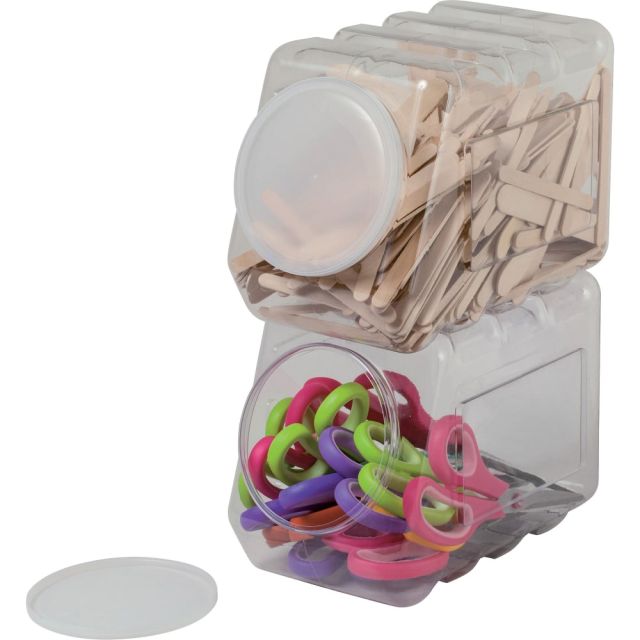Pacon Interlocking Storage Container With Lid - External Dimensions: 5.5in Width x 9.5in Depth x 6.8in Height - Interlocking Closure - Plastic - Clear - 1 / Each (Min Order Qty 8) MPN:27660