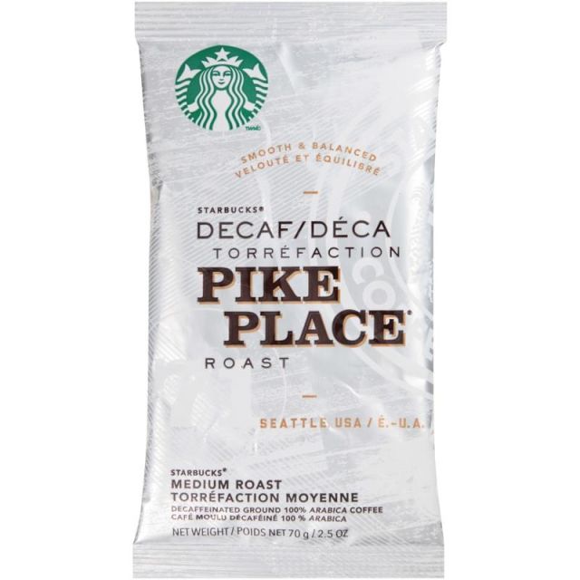 Starbucks Pike Place Single-Serve Coffee Packets, Decaffeinated, Carton Of 18 12420994