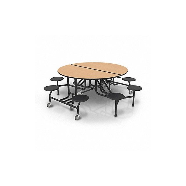 Mobile Stool Table 8 Seats Round 60 Dia MPN:59T122960RD-S8FB