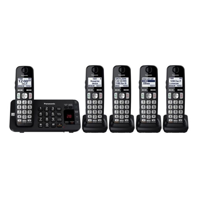 Panasonic DECT 6.0 Cordless Phone With Answering Machine And 5 Handsets