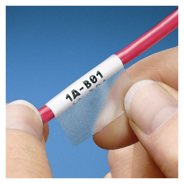 Label Maker Label: Clear & White, Polyester, 1