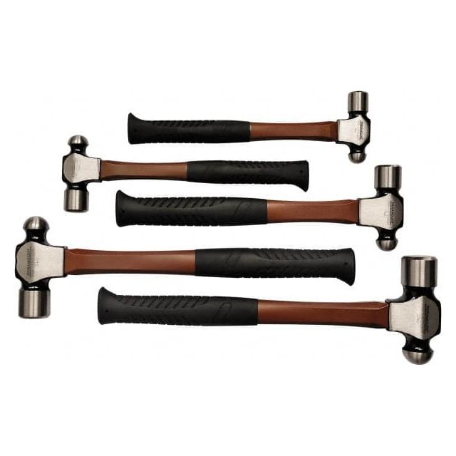5 Piece, 1/2, 3/4, 1, 1-1/2, 2 Lb Head Weight, Ball Pein Hammer Set PAR-LHF21-S5 Tools