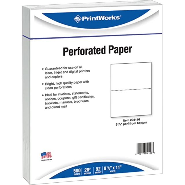 Paris Printworks Professional Specialty Paper, Letter Size (8 1/2in x 11in), 2500 Total Sheets, 92 (U.S.) Brightness, 20 Lb, White, 500 Sheets Per Ream, Case Of 5 Reams MPN:4116