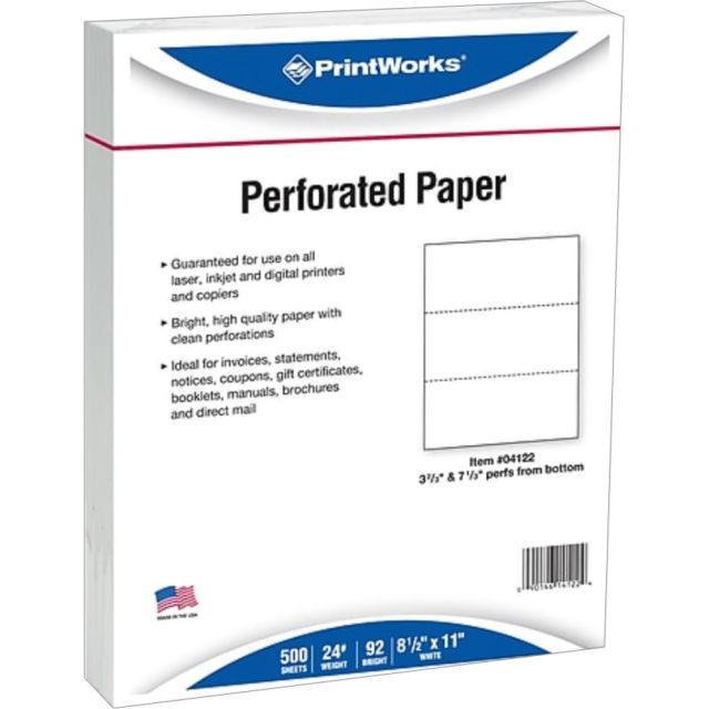 Paris Printworks Professional Multi-Use Printer & Copier Paper, Letter Size (8 1/2in x 11in), 2500 Total Sheets, 92 (U.S.) Brightness, 24 Lb, White, 500 Sheets Per Ream, Case Of 5 Reams MPN:4122