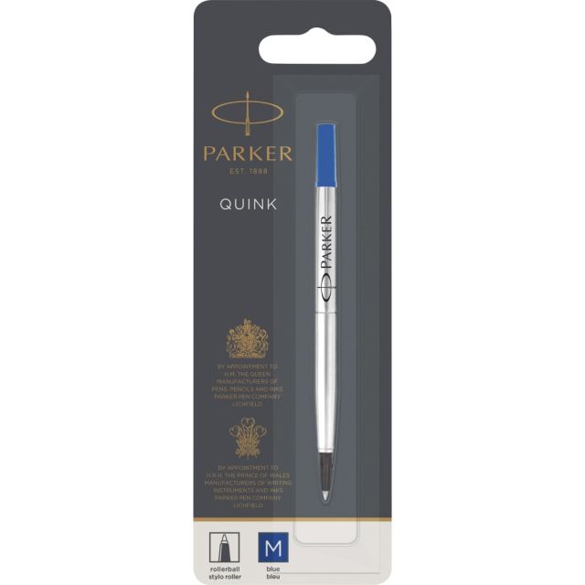 Parker Rollerball Pen Refill - 0.50 mm, Medium Point - Blue Ink - 1 Each (Min Order Qty 9) MPN:1950324