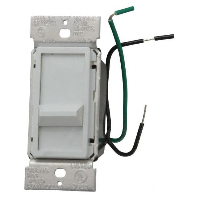 Fan Speed Control Switches, Control Type: Fan Control , Switch Operation: Slide Switch , Number of Speeds/Functions: 3-Speed, 4-Speed , Color: White  MPN:94084W