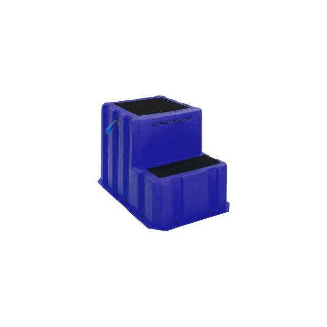 2 Step Plastic Step Stand Extra Large - Blue 25-1/2