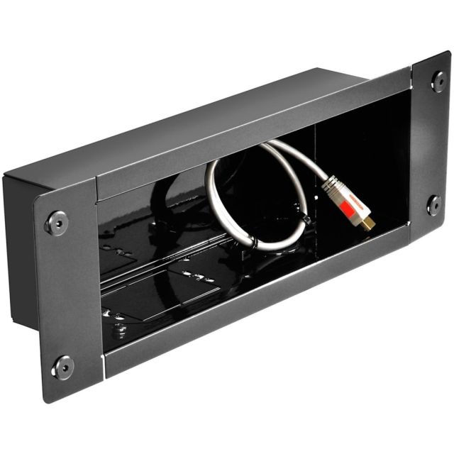 Peerless-AV Recessed Cable Management and Power Storage Accessory Box - Cable Manager - Gloss Black - 1 - Cold Rolled Steel MPN:IBA3