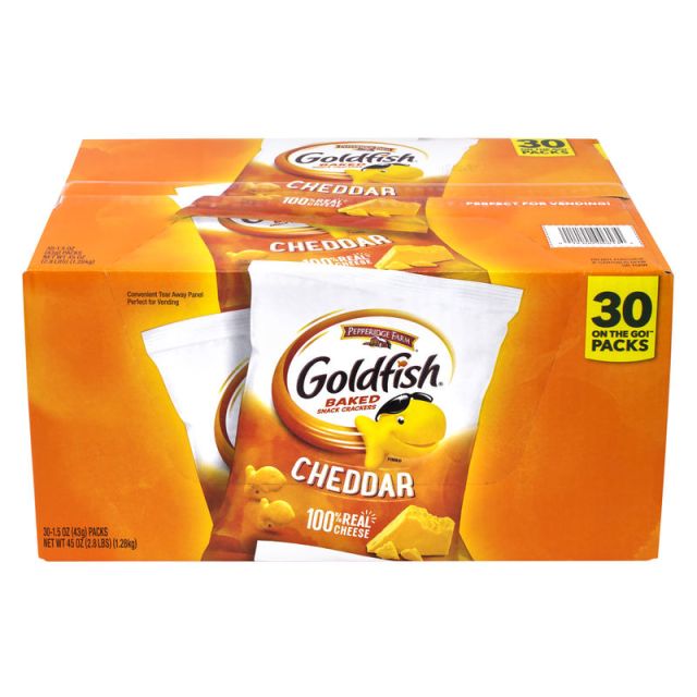 Pepperidge Farms Goldfish Baked Snack Cracker Packs, 1.5 Oz, Box Of 30 (Min Order Qty 2) MPN:36787