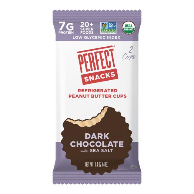 Perfect Snacks Organic Peanut Butter Cups, Dark Chocolate Sea Salt, 1.4 Oz, Pack Of 16 Cups MPN:211527