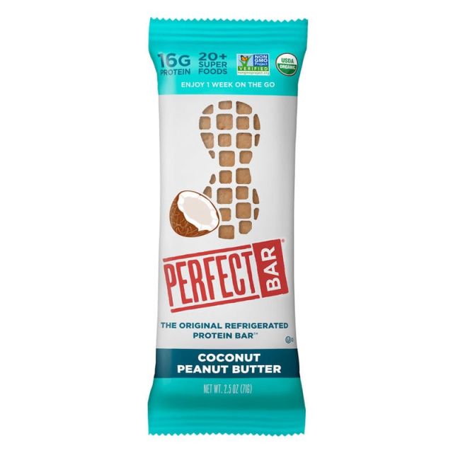 Perfect Bar Protein Bars, Coconut Peanut Butter, 2.3 Oz, Pack Of 16 Bars MPN:110523