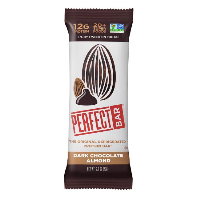 Perfect Bar Protein Bars, Dark Chocolate Almond, 2.2 Oz, Pack Of 16 Bars MPN:210223