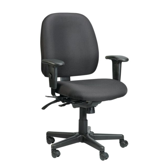 Mammoth Office Products Ergonomic Fabric Multifunction Mid-Back Chair, Black MPN:M4800-BLK