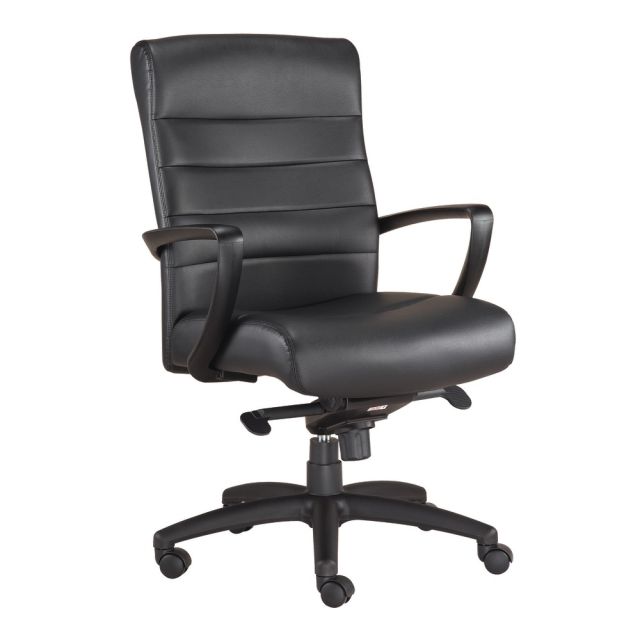 Mammoth Office Products Ergonomic Bonded Leather Mid-Back Executive Chair, Black MPN:M5200-BLKL